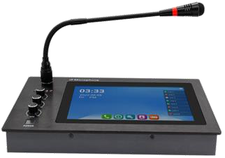 עמדת מיקרופון אינטרקום למערכת כריזה IP. — IP MIC 200