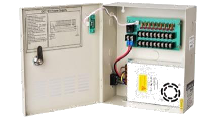 ספק כוח 12V DC בעוצמה של 10A עם 18 ערוצים. — 12V/DC 10A 18CH